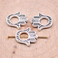 Hamsa Hand Openwork Beads in Three Antique Metal Finishes view 1