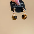 Gold Tiger Eye Star Hoops And Drop Stud Earrings Pair view 7