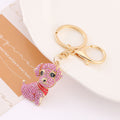Rhinestone Sitting Puppy Keychain Red Collar 4 Colors view 4