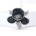 Crystal Peony Brooch in Four Pavé Colorways Floral Pin view 3