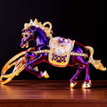 Jeweled Galloping Horse Keychains with Braided Strap Options view 2