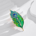 Aqua Green Leaf Enamel Metal Brooch Pin for Jackets and Lapels view 5