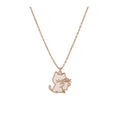 Rose Gold Tone Cat Pendant Necklace Chain Pendant Jewelry view 5
