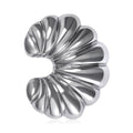 Fluted Fan Shell Brooch In Gold And Silver Tone Finishes view 5