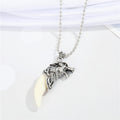 Silver Tone Faux Wolf Tooth Pendant Necklaces in Four Designs view 3