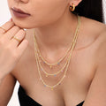 Natural Stone Bead Necklace Multicolor Zircon Charms Beige view 4