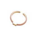 Enamel Open Band Ring Rectangular Zircon Pink White view 5