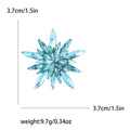 Marquise Rhinestone Star Brooch Blue Clear Crystal Burst Pin view 4