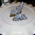 Silver Tone Butterfly Hair Claw With Clear Baguette Crystal Wings view 2