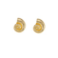 Oversized Textured Spiral Shell Stud Earrings in Two Colors view 5
