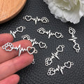 Antique Silver Flower Metal Charms for Jewelry and Craft Projects view 4