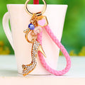 Jeweled Cinderella High Heel Keychains with Braided Wrist Loops view 1