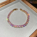 Square Zircon Tennis Bracelet Gold Silver 9 Styles view 9