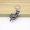 Metal Motorcycle Keychain with Split Ring in Three Antique Colors view 6