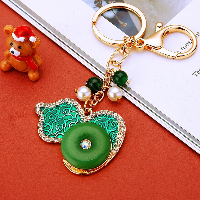 Jade Look Gourd Keychains in Yellow and Green Finishes