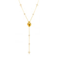 Heart Cross Y-Lariat Necklace Zircon Accents Stainless Steel view 5