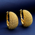Gold Tone Gold Mesh Teardrop Metal Necklace and Earring Set 5 x 4.8 cm view 3
