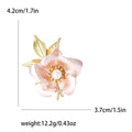 Enamel Narcissus Flower Brooch in Pink or Purple With Pearl view 6