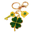 Glitter and Cat Eye Four Leaf Clover Keychains in Two Distinct Styles view 5