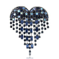 Heart Rhinestone Fringe Brooch in Four Colors Decorative Lapel Pin view 5