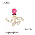 Crystal Octopus Brooch with Pink or Blue Faceted Head view 6