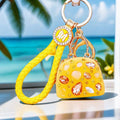 Jeweled Jelly Handbag Keychains in Seven Colors with Wrist Loop Options view 8
