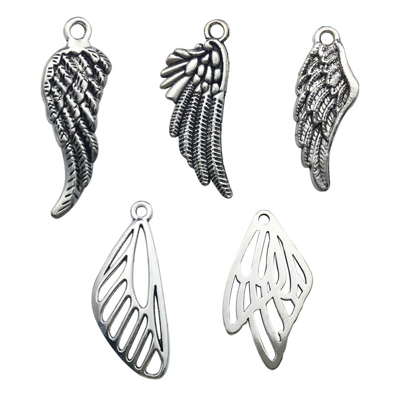 Antique Silver Zinc Alloy Dragonfly Wing Charm Pendant for DIY Bracelet Necklace Garment Decor