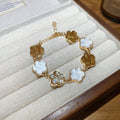 Gold White Coffee Enamel Flower Bracelet 5 and 7 Styles view 7