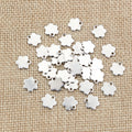 Steel Tone Polished Six-Petal Flower Mini Charm Pendant view 4