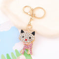 Rhinestone Cat Keychain Gold Metal Charm Four Color Styles view 8