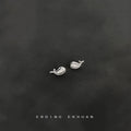 Silver Mini Whale Stud Earrings Crystal Pave Belly view 4