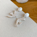 Hammered Swallow Drop Earrings And Crystal Bead Necklace view 7