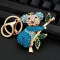 Jeweled Koala Bear Keychains in Pink and Blue with Matching Braided Loops view 4