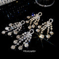 Crystal Chandelier Tassel Stud Earrings Fashion Jewelry view 2