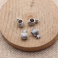 Pineapple Large Hole Bead in Antique Silver Metal Finish view 2