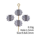 Ridged Edge Flat Round Metal Bead for Jewelry Making view 3