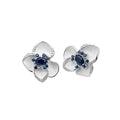 Blue And White Enamel Look Flower Stud Earrings With Dark Centers view 5