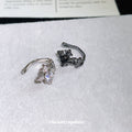 Black and Clear Crystal Cross Flower Decorative Ear Cuffs view 4