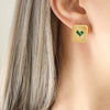 Gold Green Earrings