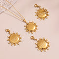 Sunburst and MOM Crystal Pendant Necklace in Two Tones view 3