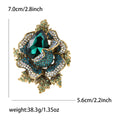 Large Floral Leaf Crystal Brooch With Pear Stone in Four Colors view 8