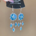 Crystal Disc Chandelier Hook Earrings In Four Colors view 7