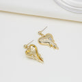 Silver Melting Heart Sculptural Dangle Stud Earrings view 4
