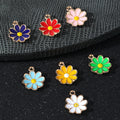 Enamel Alloy Daisy Flower Charm Pendant Seven Colors view 1