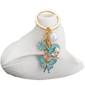 Three-Color Heart Pearl Rose and Butterfly Enamel Keychain Collection view 5