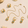 Turquoise and Imitation Pearl Square Jewelry Collection view 2