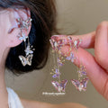 Crystal Butterfly Vine Ear Cuff Earrings Fashion Jewelry Accessory view 1