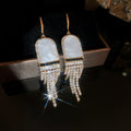 Crystal Chain Tassel Earring Collection with Sparkling Stone Details view 10