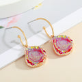 Gold Tone Iridescent Druzy Pendant Necklaces, Hoop Earrings and Sets view 8