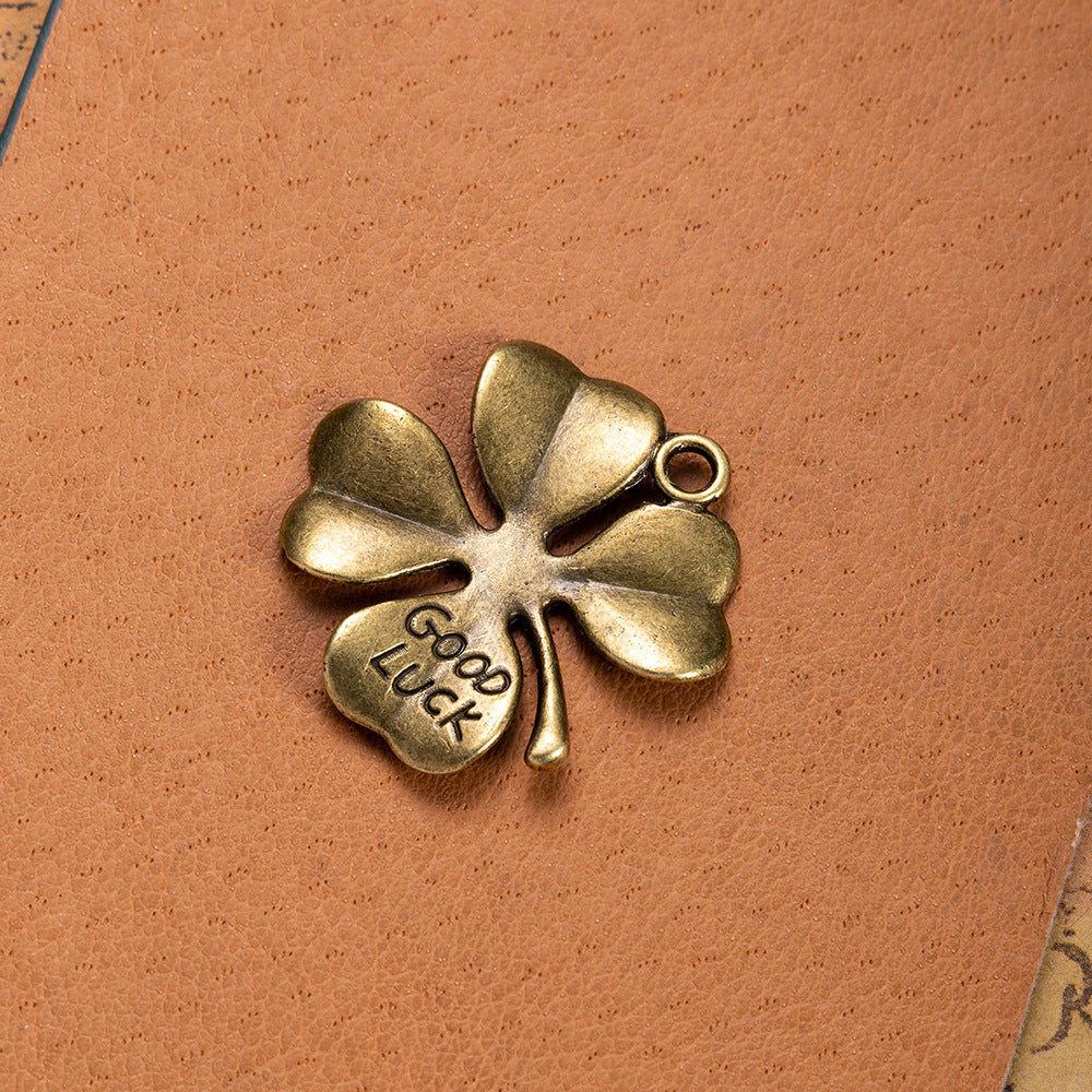 27mm Lucky Four-Leaf Clover Alloy Charm Pendant